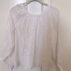 White Eyelet Top Ribbon tie in back - Brand (Joie)